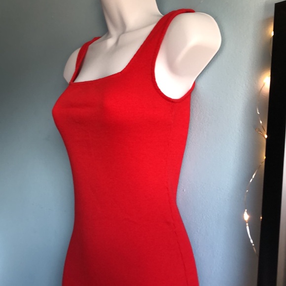 Forever21 Square Neck Red Bodycon Mini Dress - Picture 4 of 5